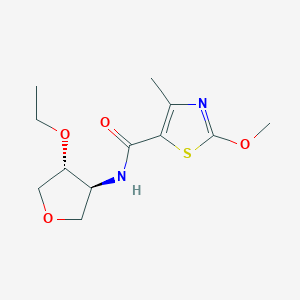 molecular formula C12H18N2O4S B5357762 N-[(3S*,4R*)-4-ethoxytetrahydrofuran-3-yl]-2-methoxy-4-methyl-1,3-thiazole-5-carboxamide 