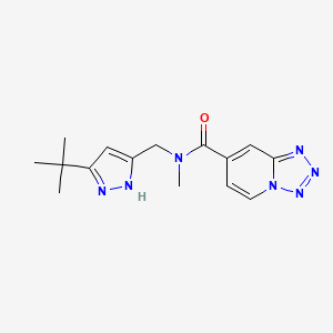 molecular formula C15H19N7O B5357834 N-[(3-tert-butyl-1H-pyrazol-5-yl)methyl]-N-methyltetrazolo[1,5-a]pyridine-7-carboxamide 
