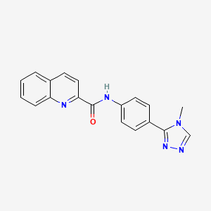 molecular formula C19H15N5O B5357839 N-[4-(4-methyl-4H-1,2,4-triazol-3-yl)phenyl]quinoline-2-carboxamide 