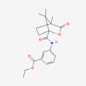 molecular formula C19H23NO5 B5357944 ethyl 3-{[(4,7,7-trimethyl-3-oxo-2-oxabicyclo[2.2.1]hept-1-yl)carbonyl]amino}benzoate 