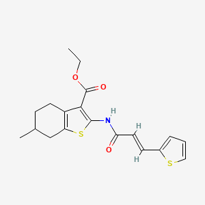 molecular formula C19H21NO3S2 B5357964 ethyl 6-methyl-2-{[3-(2-thienyl)acryloyl]amino}-4,5,6,7-tetrahydro-1-benzothiophene-3-carboxylate 