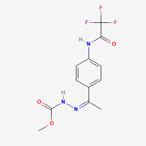 molecular formula C12H12F3N3O3 B5357971 methyl 2-(1-{4-[(trifluoroacetyl)amino]phenyl}ethylidene)hydrazinecarboxylate 