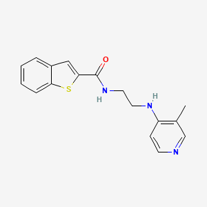 molecular formula C17H17N3OS B5357990 N-{2-[(3-methylpyridin-4-yl)amino]ethyl}-1-benzothiophene-2-carboxamide 