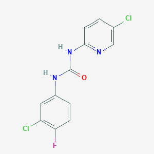 molecular formula C12H8Cl2FN3O B5358030 N-(3-CHLORO-4-FLUOROPHENYL)-N'-(5-CHLORO-2-PYRIDYL)UREA 