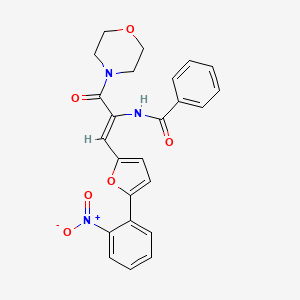 molecular formula C24H21N3O6 B5358034 N-{1-(4-morpholinylcarbonyl)-2-[5-(2-nitrophenyl)-2-furyl]vinyl}benzamide 