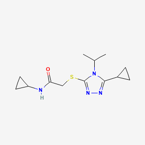 molecular formula C13H20N4OS B5358108 N-CYCLOPROPYL-2-[(5-CYCLOPROPYL-4-ISOPROPYL-4H-1,2,4-TRIAZOL-3-YL)SULFANYL]ACETAMIDE 
