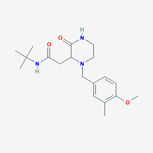 molecular formula C19H29N3O3 B5358131 N-(tert-butyl)-2-[1-(4-methoxy-3-methylbenzyl)-3-oxo-2-piperazinyl]acetamide 