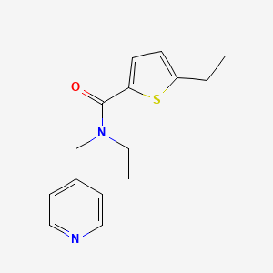 molecular formula C15H18N2OS B5358158 N,5-diethyl-N-(pyridin-4-ylmethyl)thiophene-2-carboxamide 