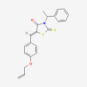 molecular formula C21H19NO2S2 B5358166 5-[4-(allyloxy)benzylidene]-3-(1-phenylethyl)-2-thioxo-1,3-thiazolidin-4-one 