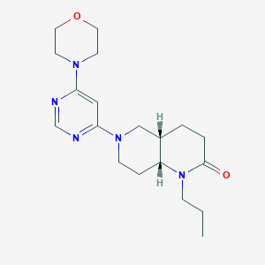 molecular formula C19H29N5O2 B5358221 (4aS*,8aR*)-6-(6-morpholin-4-ylpyrimidin-4-yl)-1-propyloctahydro-1,6-naphthyridin-2(1H)-one 