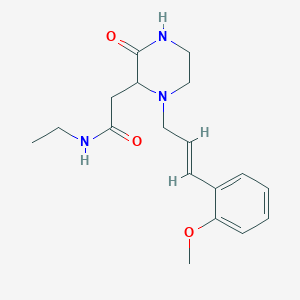 molecular formula C18H25N3O3 B5358225 N-ethyl-2-{1-[(2E)-3-(2-methoxyphenyl)-2-propen-1-yl]-3-oxo-2-piperazinyl}acetamide 