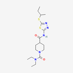 molecular formula C17H29N5O2S2 B5358405 N-[5-(SEC-BUTYLSULFANYL)-1,3,4-THIADIAZOL-2-YL]-N,N-DIETHYLTETRAHYDRO-1,4(2H)-PYRIDINEDICARBOXAMIDE 