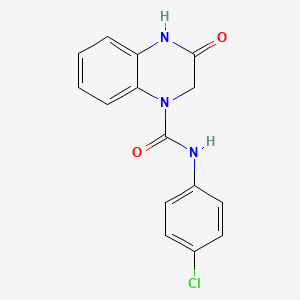 molecular formula C15H12ClN3O2 B5358473 N-(4-chlorophenyl)-3-oxo-3,4-dihydro-1(2H)-quinoxalinecarboxamide 