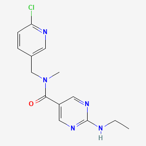 molecular formula C14H16ClN5O B5358481 N-[(6-chloropyridin-3-yl)methyl]-2-(ethylamino)-N-methylpyrimidine-5-carboxamide 