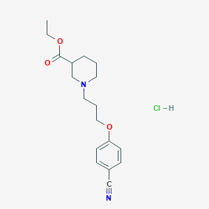 molecular formula C18H25ClN2O3 B5358491 Ethyl 1-[3-(4-cyanophenoxy)propyl]piperidine-3-carboxylate;hydrochloride 