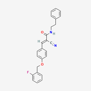 molecular formula C25H21FN2O2 B5358517 2-cyano-3-{4-[(2-fluorobenzyl)oxy]phenyl}-N-(2-phenylethyl)acrylamide 