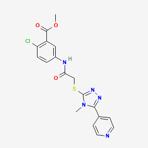 molecular formula C18H16ClN5O3S B5358544 methyl 2-chloro-5-[({[4-methyl-5-(4-pyridinyl)-4H-1,2,4-triazol-3-yl]thio}acetyl)amino]benzoate 