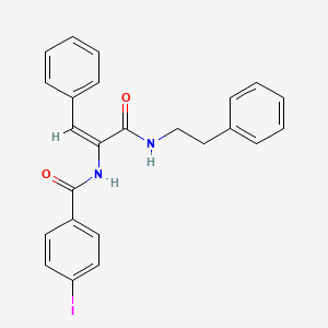 molecular formula C24H21IN2O2 B5358550 4-iodo-N-[(E)-3-oxo-1-phenyl-3-(2-phenylethylamino)prop-1-en-2-yl]benzamide 