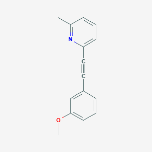 molecular formula C15H13NO B535857 2-[2-(3-Methoxyphenyl)ethynyl]-6-methylpyridine 