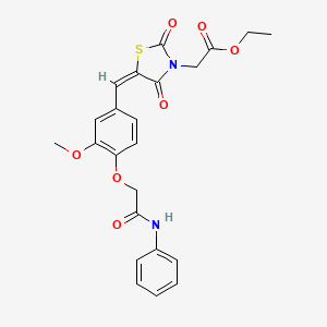 molecular formula C23H22N2O7S B5358587 ethyl [(5E)-5-{3-methoxy-4-[2-oxo-2-(phenylamino)ethoxy]benzylidene}-2,4-dioxo-1,3-thiazolidin-3-yl]acetate 