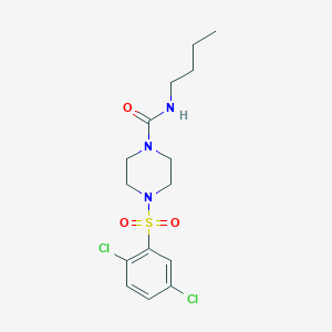 molecular formula C15H21Cl2N3O3S B5358593 N-butyl-4-[(2,5-dichlorophenyl)sulfonyl]-1-piperazinecarboxamide 