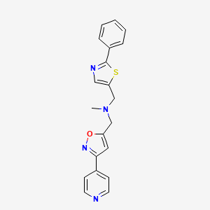 molecular formula C20H18N4OS B5358597 N-methyl-1-(2-phenyl-1,3-thiazol-5-yl)-N-{[3-(4-pyridinyl)-5-isoxazolyl]methyl}methanamine 