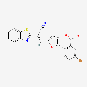 molecular formula C22H13BrN2O3S B5358631 methyl 2-[5-[(E)-2-(1,3-benzothiazol-2-yl)-2-cyanoethenyl]furan-2-yl]-5-bromobenzoate 
