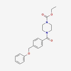 molecular formula C21H24N2O4 B5358637 ethyl 4-[4-(phenoxymethyl)benzoyl]-1-piperazinecarboxylate 