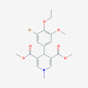 molecular formula C19H22BrNO6 B535864 Dimethyl 4-(3-bromo-4-ethoxy-5-methoxyphenyl)-1-methyl-1,4-dihydropyridine-3,5-dicarboxylate 