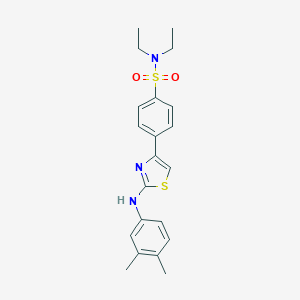 molecular formula C21H25N3O2S2 B535868 4-[2-(3,4-dimethylanilino)-1,3-thiazol-4-yl]-N,N-diethylbenzenesulfonamide 