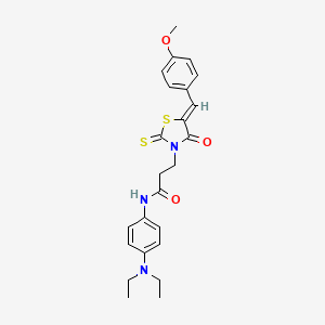 molecular formula C24H27N3O3S2 B5358731 N-[4-(diethylamino)phenyl]-3-[5-(4-methoxybenzylidene)-4-oxo-2-thioxo-1,3-thiazolidin-3-yl]propanamide 