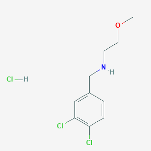 molecular formula C10H14Cl3NO B5358783 N-[(3,4-dichlorophenyl)methyl]-2-methoxyethanamine;hydrochloride 