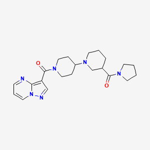 molecular formula C22H30N6O2 B5358919 1'-(pyrazolo[1,5-a]pyrimidin-3-ylcarbonyl)-3-(pyrrolidin-1-ylcarbonyl)-1,4'-bipiperidine 
