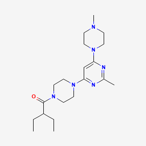molecular formula C20H34N6O B5359079 4-[4-(2-ethylbutanoyl)-1-piperazinyl]-2-methyl-6-(4-methyl-1-piperazinyl)pyrimidine 