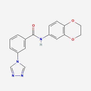 molecular formula C17H14N4O3 B5359086 N-(2,3-dihydro-1,4-benzodioxin-6-yl)-3-(1,2,4-triazol-4-yl)benzamide 