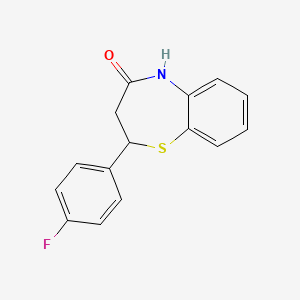 molecular formula C15H12FNOS B5359238 2-(4-Fluoro-phenyl)-2,3-dihydro-5H-benzo[b][1,4]thiazepin-4-one CAS No. 141944-00-5