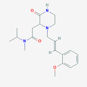molecular formula C20H29N3O3 B5359342 N-isopropyl-2-{1-[(2E)-3-(2-methoxyphenyl)-2-propen-1-yl]-3-oxo-2-piperazinyl}-N-methylacetamide 