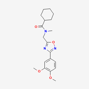 molecular formula C19H25N3O4 B5359353 N-{[3-(3,4-dimethoxyphenyl)-1,2,4-oxadiazol-5-yl]methyl}-N-methylcyclohexanecarboxamide 