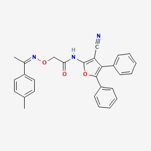 molecular formula C28H23N3O3 B5359372 N-(3-cyano-4,5-diphenyl-2-furyl)-2-({[1-(4-methylphenyl)ethylidene]amino}oxy)acetamide 
