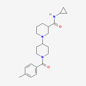 molecular formula C22H31N3O2 B5359487 N-cyclopropyl-1'-(4-methylbenzoyl)-1,4'-bipiperidine-3-carboxamide 