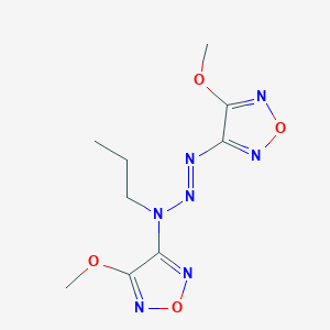 molecular formula C9H13N7O4 B5359491 Triazene, 1,3-bis(4-methoxyfurazan-3-yl)-3-propyl- 