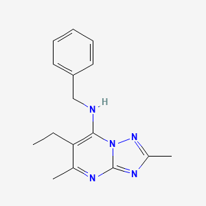 molecular formula C16H19N5 B5359509 N-benzyl-6-ethyl-2,5-dimethyl[1,2,4]triazolo[1,5-a]pyrimidin-7-amine 