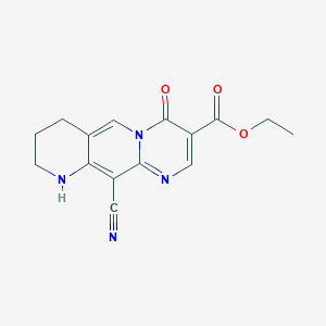 molecular formula C15H14N4O3 B5359535 ethyl 11-cyano-4-oxo-7,8,9,10-tetrahydro-4H-pyrimido[1,2-g]-1,6-naphthyridine-3-carboxylate 