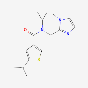molecular formula C16H21N3OS B5359564 N-cyclopropyl-5-isopropyl-N-[(1-methyl-1H-imidazol-2-yl)methyl]thiophene-3-carboxamide 