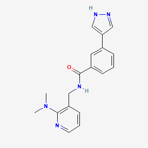 molecular formula C18H19N5O B5359600 N-{[2-(dimethylamino)pyridin-3-yl]methyl}-3-(1H-pyrazol-4-yl)benzamide 