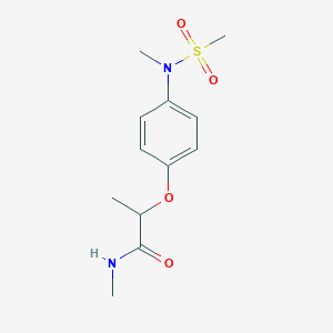 molecular formula C12H18N2O4S B5359610 N-methyl-2-{4-[methyl(methylsulfonyl)amino]phenoxy}propanamide 
