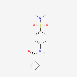 molecular formula C15H22N2O3S B5359623 N-[4-(diethylsulfamoyl)phenyl]cyclobutanecarboxamide 