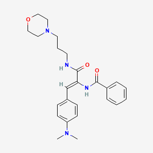 molecular formula C25H32N4O3 B5359642 N-[(1Z)-1-[4-(dimethylamino)phenyl]-3-{[3-(morpholin-4-yl)propyl]amino}-3-oxoprop-1-en-2-yl]benzamide 