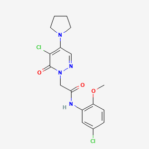 molecular formula C17H18Cl2N4O3 B5359643 N-(5-chloro-2-methoxyphenyl)-2-(5-chloro-6-oxo-4-(pyrrolidin-1-yl)pyridazin-1(6H)-yl)acetamide 