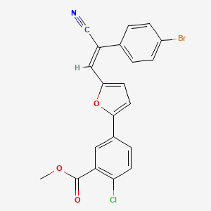 molecular formula C21H13BrClNO3 B5359675 methyl 5-[5-[(E)-2-(4-bromophenyl)-2-cyanoethenyl]furan-2-yl]-2-chlorobenzoate 